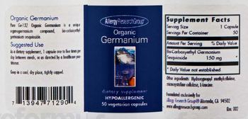 Allergy Research Group Organic Germanium - supplement