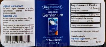 Allergy Research Group Organic Germanium - supplement