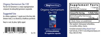 Allergy Research Group Organo-Germanium Ge-132 - supplement