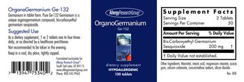 Allergy Research Group OrganoGermanium Ge-132 - supplement