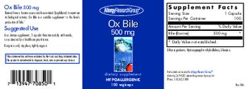 Allergy Research Group Ox Bile 500 mg - supplement