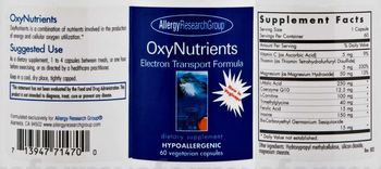 Allergy Research Group OxyNutrients Electron Transport Formula - supplement