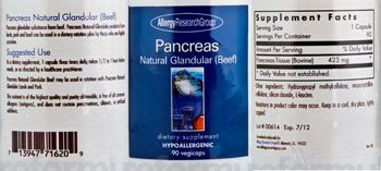 Allergy Research Group Pancreas Natural Glandular (Beef) - supplement
