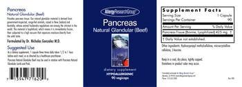 Allergy Research Group Pancreas Natural Glandular (Beef) - supplement