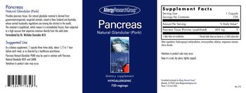 Allergy Research Group Pancreas Natural Glandular (Pork) - supplement