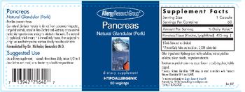 Allergy Research Group Pancreas Natural Glandular (Pork) - hypoallergenic