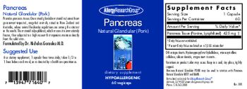 Allergy Research Group Pancreas Natural Glandular (Pork) - supplement