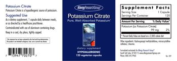 Allergy Research Group Potassium Citrate - supplement