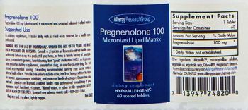 Allergy Research Group Pregnenolone 100 - supplement