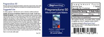 Allergy Research Group Pregnenolone 50 - supplement