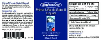 Allergy Research Group Prima U�a De Gato II Liquid - supplement