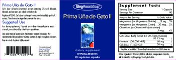 Allergy Research Group Prima U�a De Gato II - supplement