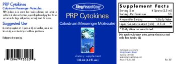 Allergy Research Group PRP Cytokines - supplement