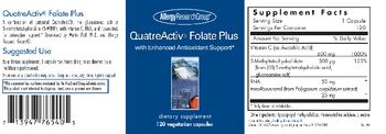 Allergy Research Group QuatreActiv Folate Plus - supplement
