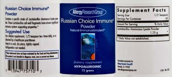 Allergy Research Group Russian Choice Immune Powder - supplement