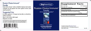 Allergy Research Group Russian Choice Immune Powder - supplement