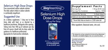 Allergy Research Group Selenium High Dose Drops 100 mcg - supplement