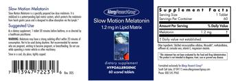 Allergy Research Group Slow Motion Melatonin - supplement