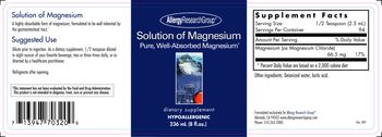 Allergy Research Group Solution of Magnesium - supplement