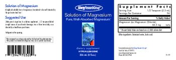 Allergy Research Group Solution of Magnesium - supplement