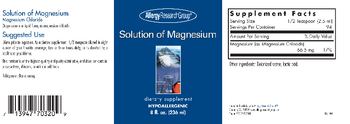 Allergy Research Group Solution Of Magnesium - supplement