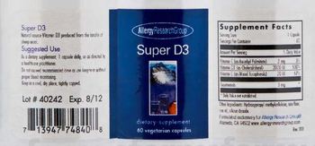 Allergy Research Group Super D3 - supplement