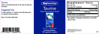 Allergy Research Group Taurine - supplement