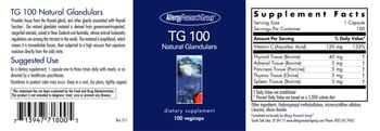 Allergy Research Group TG 100 Natural Glandulars - supplement