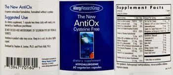 Allergy Research Group The New AntiOx Cysteine Free - supplement