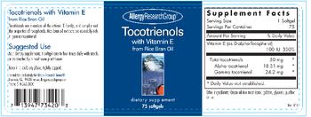 Allergy Research Group Tocotrienol With Vitamin E From Rice Bran Oil - supplement