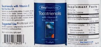 Allergy Research Group Tocotrienols With Vitamin E From Rice Bran Oil - supplement