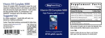 Allergy Research Group Vitamin D3 Complete 5000 - supplement