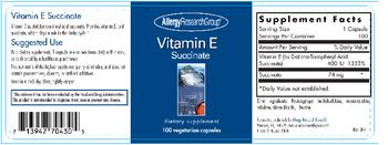 Allergy Research Group Vitamin E Succinate - supplement