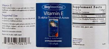 Allergy Research Group Vitamin E - supplement