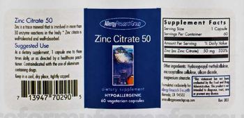 Allergy Research Group Zinc Citrate 50 - supplement