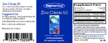 Allergy Research Group Zinc Citrate 50 - supplement
