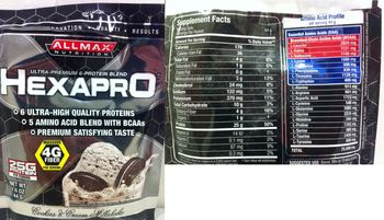 AllMax Nutrition Hexapro Cookies & Cream Milkshake - 