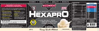 AllMax Nutrition Hexapro Creamy Vanilla Milkshake - protein supplement