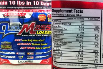 AllMax Nutrition Quick Mass Loaded Chocolate - supplement