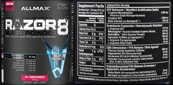 ALLMAX Razor 8 Blast Powder Blue Rocket - supplement