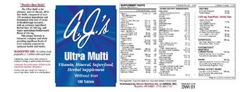 Altrum A.J.'s Ultra Multi Without Iron - vitamin mineral superfood herbal supplement