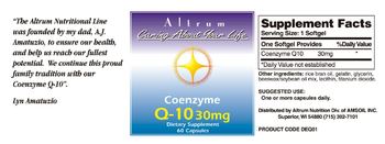Altrum Coenzyme Q-10 30 mg - supplement