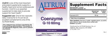 Altrum Coenzyme Q-10 60 mg - supplement