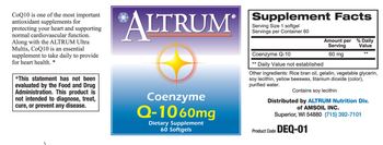 Altrum Coenzyme Q-10 60mg - supplement