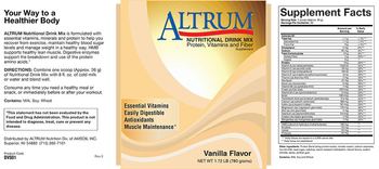 Altrum Nutritional Drink Mix Vanilla Flavor - protein vitamins and fiber supplement