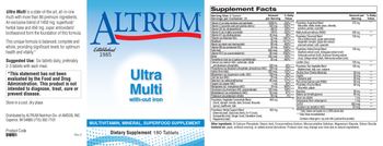 Altrum Ultra Multi With-Out Iron - supplement