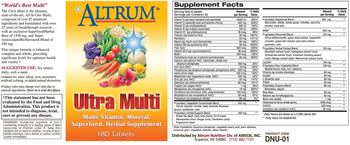 Altrum Ultra Multi - multivitamin mineral superfood herbal supplement