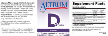 Altrum Vitamin D3 2000 IU - supplement