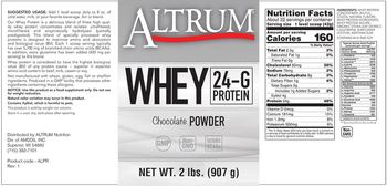 Altrum Whey 24-G Protein Chocolate Powder - supplement