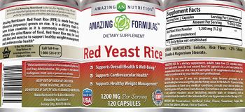 Amazing Nutrition Amazing Formulas Red Yeast Rice 1200 mg - supplement